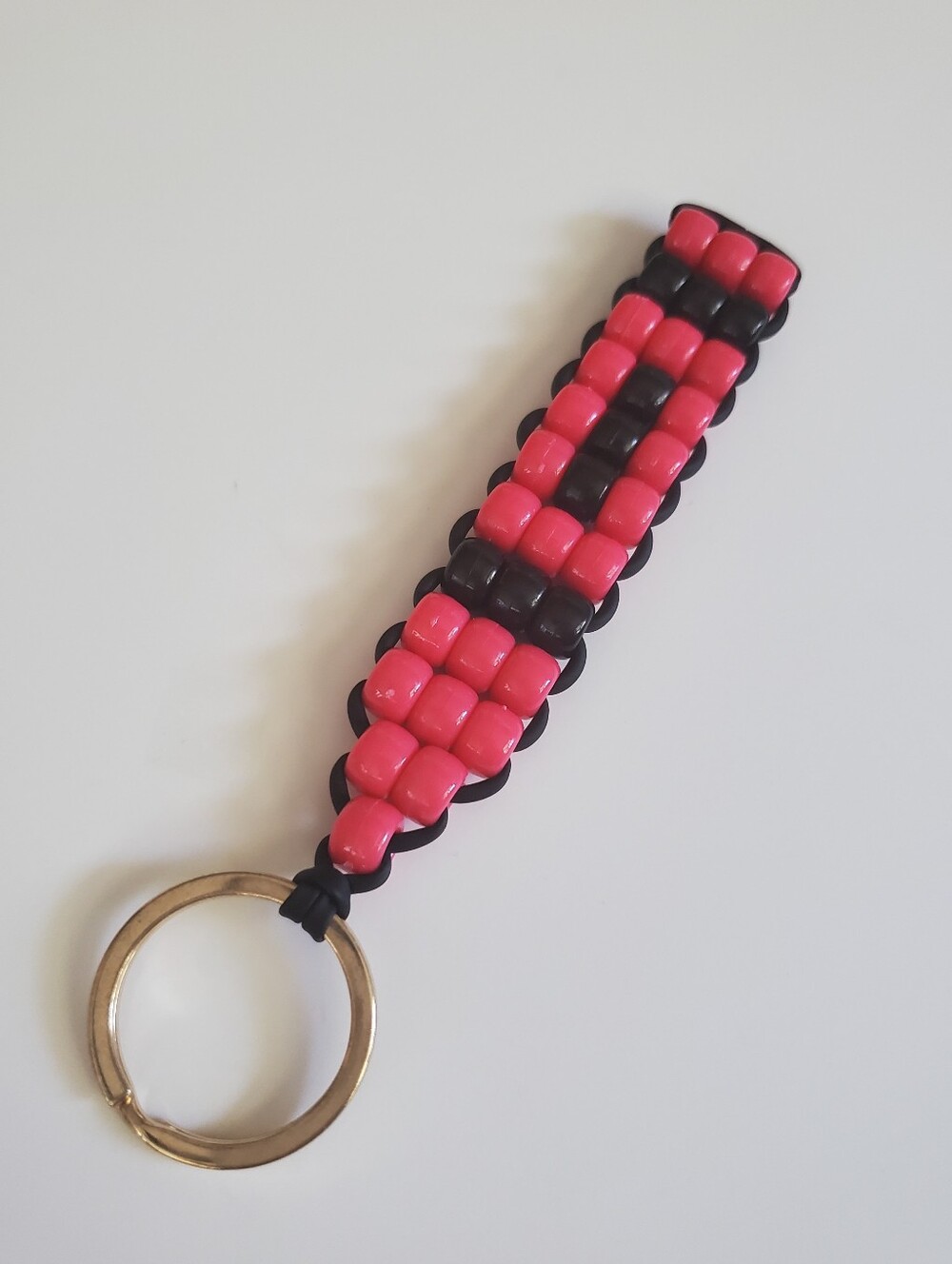 Handmade Beaded Pink Crayon Keychain/Bag Charm Teacher Back To School